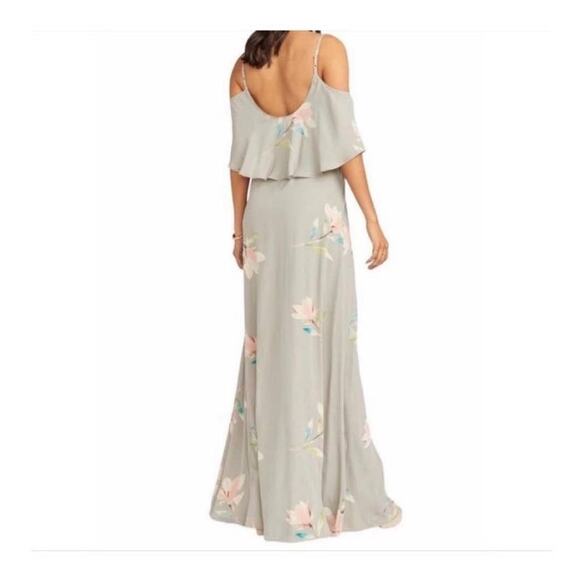Show Me Your MuMu Caitlin Ruffle Maxi Dress Lily Showers Crisp XS NWT - Picture 3 of 10